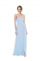 Outlet Sleeveless Soft Chiffon A-Line Light Sky Blue Evening Maxi Dress Canada