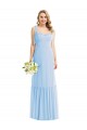 Outlet Sleeveless Soft Chiffon A-Line Light Sky Blue Maxi Bridal Party Dress Canada
