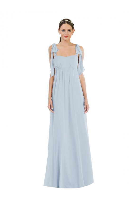 Outlet Sleeveless Soft Chiffon Low Back A-Line Sea Glass Maxi Evening Dress Canada