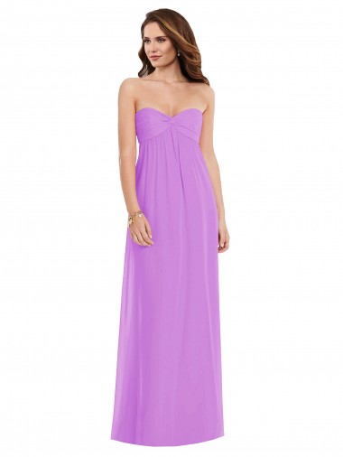 Outlet Sleeveless Soft Chiffon Low Back A-Line Violet Maxi Evening Dress Canada