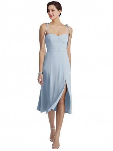 Outlet Sleeveless Stretch Crepe A-Line Light Sky Blue Evening Dress Canada