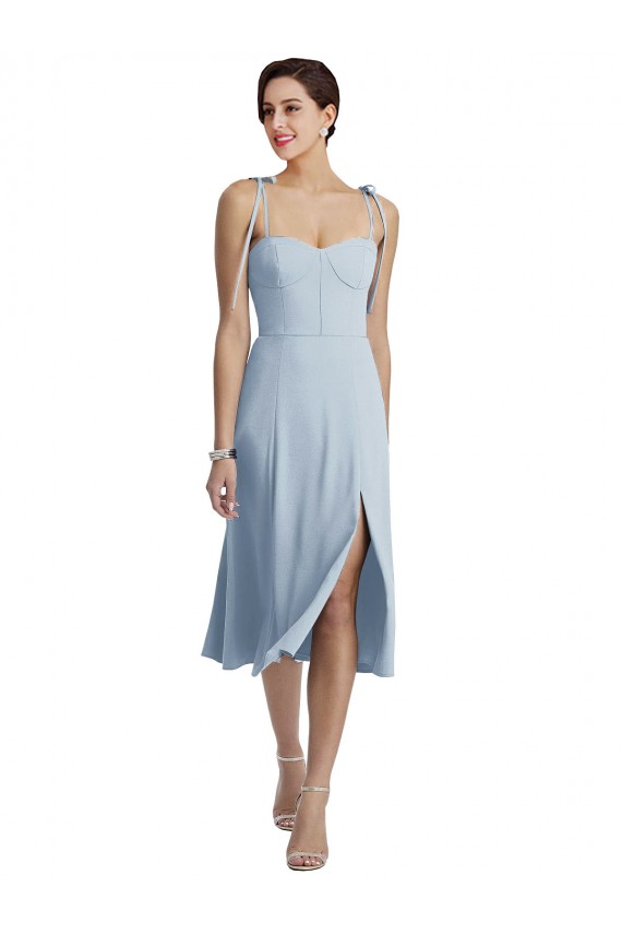 Outlet Sleeveless Stretch Crepe A-Line Light Sky Blue Evening Dress Canada