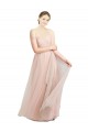 Outlet Sleeveless Tulle A-Line Pink Semi Formal Evening Gown Canada