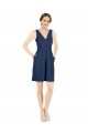 Outlet Sleeveless Satin Open Back A-Line Dark Navy Evening Dress Canada