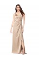 Outlet Sleeveless Silky Satin Low Back A-Line Champagne Pink Evening Dress Canada