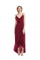 Outlet Sleeveless Soft Chiffon Low Back A-Line Burgundy Evening Maxi Dress Canada