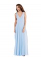 Outlet Sleeveless Soft Chiffon A-Line Light Sky Blue Maxi Evening Dress Canada