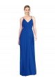Outlet Sleeveless Soft Chiffon Criss Cross Back A-Line Royal Blue Maxi Evening Dress Canada