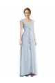 Outlet Sleeveless Soft Chiffon V-Back A-Line Sea Glass Maxi Evening Dress Canada