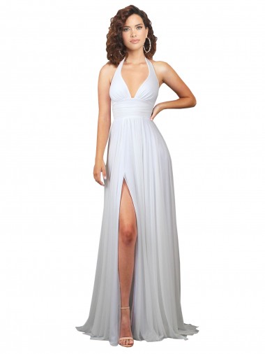 Outlet Sleeveless Soft Chiffon Low Back A-Line White Semi Formal Evening Dress Canada