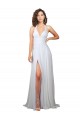 Outlet Sleeveless Soft Chiffon Low Back A-Line White Semi Formal Evening Dress Canada