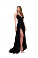 Outlet Sleeveless Spandex Open Back A-Line Black Sexy Evening Dress Canada