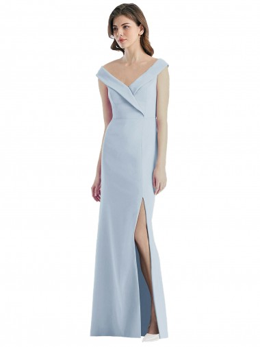 Outlet Sleeveless Stretch Crepe A-Line Light Sky Blue Semi Formal Evening Dress Canada