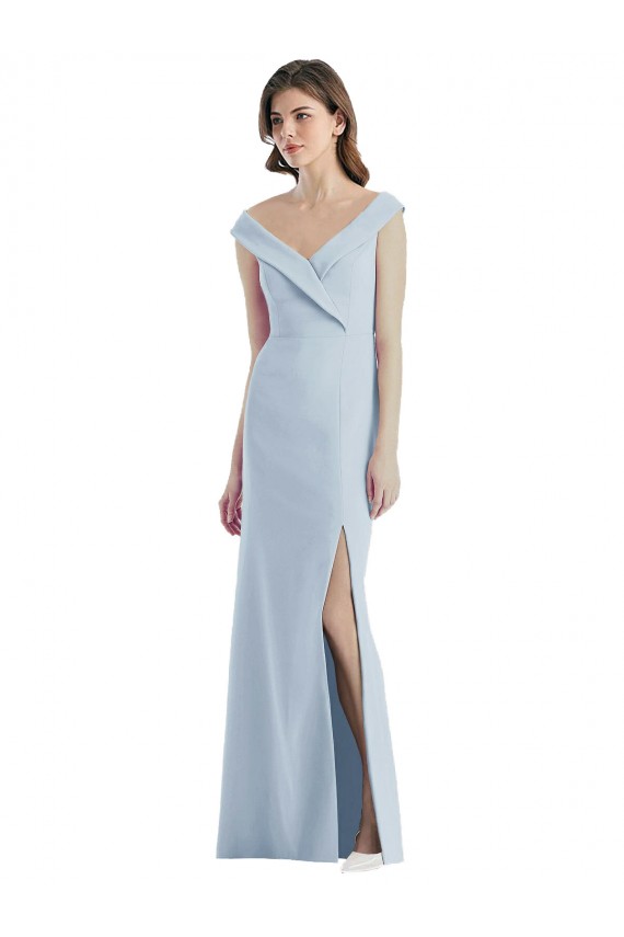 Outlet Sleeveless Stretch Crepe A-Line Light Sky Blue Semi Formal Evening Dress Canada