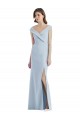 Outlet Sleeveless Stretch Crepe A-Line Light Sky Blue Semi Formal Evening Dress Canada