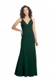 Outlet Sleeveless Stretch Crepe V-Back A-Line Midnight Green Evening Gown Canada