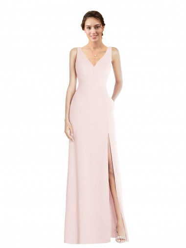 Outlet Sleeveless Stretch Crepe Low Back A-Line Pink Semi Formal Evening Dress Canada