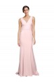 Outlet Sleeveless Stretch Crepe V-Back A-Line Pink Semi Formal Evening Gown Canada