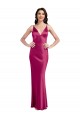 Outlet Sleeveless Stretch Satin Low Back A-Line Fuchsia Sexy Evening Dress Canada