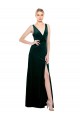 Outlet Sleeveless Stretch Velvet V-Back A-Line Dark Green Sexy Evening Dress Canada