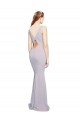Outlet Sleeveless Stretch Crepe Keyhole Back Mermaid Arctic Lilac Evening Dress Canada