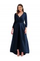 Outlet Long Sleeves Spandex Ball Dress Dark Navy Plus Size Evening Dress Canada