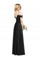 Outlet Cold Shoulder Soft Chiffon A-Line Black Maxi Evening Dress Canada