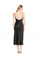 Outlet Sleeveless Stretch Satin Low Back A-Line Black Evening Dress Canada