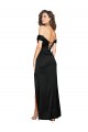 Outlet Sleeveless Silky Satin Low Back A-Line Black Sexy Evening Gown Canada