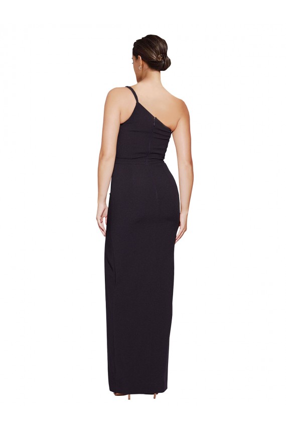 Outlet Sleeveless Stretch Crepe Sheath Black Bridal Party Dress Canada