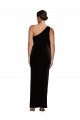 Outlet Sleeveless Stretch Velvet Sheath Black Evening Dress Canada