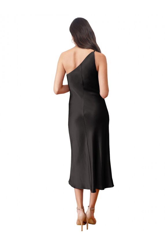 Outlet Sleeveless Stretch Satin Sheath Black Evening Dress Canada
