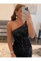 Outlet Sleeveless Velvet Sequin Sheath Black Homecoming Dress Canada