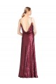 Outlet Sleeveless Sequin A-Line Burgundy Evening Dress Canada