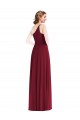 Outlet Sleeveless Soft Chiffon A-Line Burgundy Maxi Evening Dress Canada
