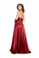 Outlet Sleeveless Silky Satin Low Back A-Line Burgundy Sexy Evening Dress Canada