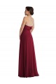 Outlet Sleeveless Soft Chiffon Low Back A-Line Burgundy Maxi Evening Dress Canada