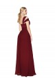 Outlet Sleeveless Soft Chiffon A-Line Burgundy High Neck Bridal Party Dresses Canada