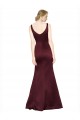 Outlet Sleeveless Luxe Satin Low Back A-Line Burgundy Evening Dress Canada