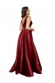 Outlet Sleeveless Satin V-Back A-Line Burgundy Plus Size Evening Dress Canada