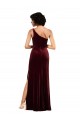 Outlet Sleeveless Stretch Velvet Column Burgundy Sexy Evening Dress Canada