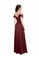 Outlet Sleeveless Stretch Satin A-Line Burgundy Gold Evening Gown Canada