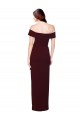 Outlet Sleeveless Stretch Crepe Low Back Mermaid Burgundy Gold Evening Dress Canada