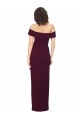 Outlet Sleeveless Stretch Crepe Low Back Sheath Burgundy Gold Evening Dress Canada