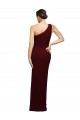 Outlet Sleeveless Stretch Crepe Sheath Burgundy Gold One Shoulder Evening Dress Canada