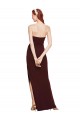 Outlet Sleeveless Stretch Crepe Sheath Burgundy Gold Evening Dresses Canada