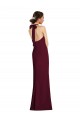 Outlet Sleeveless Stretch Crepe Open Back Trumpet Burgundy Gold Semi Formal Evening Dress Canada