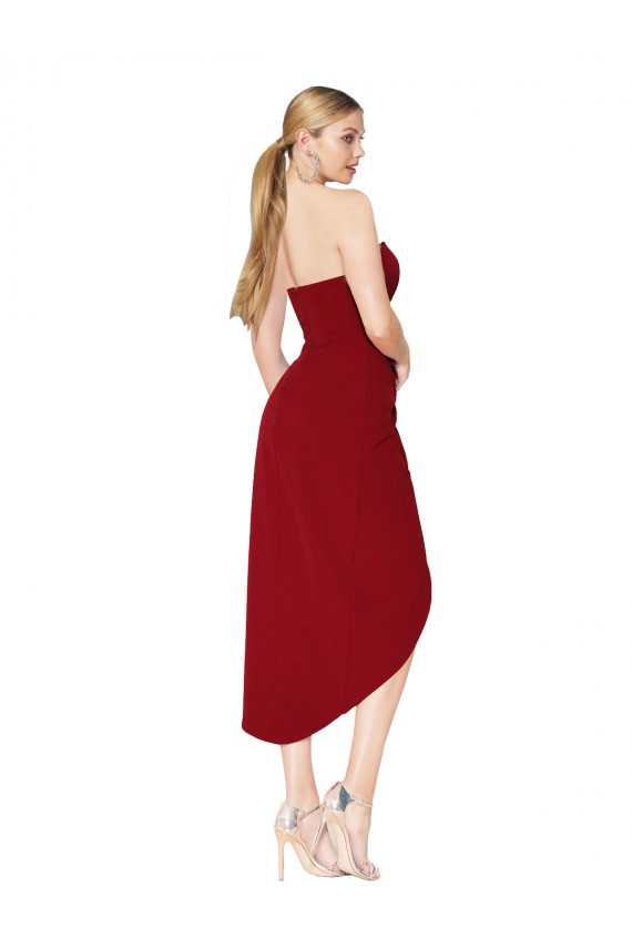 Outlet Sleeveless Stretch Crepe Mermaid Burgundy Sexy Evening Dress Canada