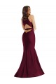 Outlet Sleeveless Silky Satin Open Back Mermaid Burgundy Sexy Plus Size Evening Dress Canada