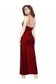 Outlet Sleeveless Silky Satin Low Back Sheath Burgundy Evening Dress Canada